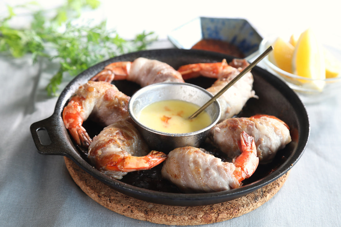 えびの豚肉巻き＜チリチーズソース添え